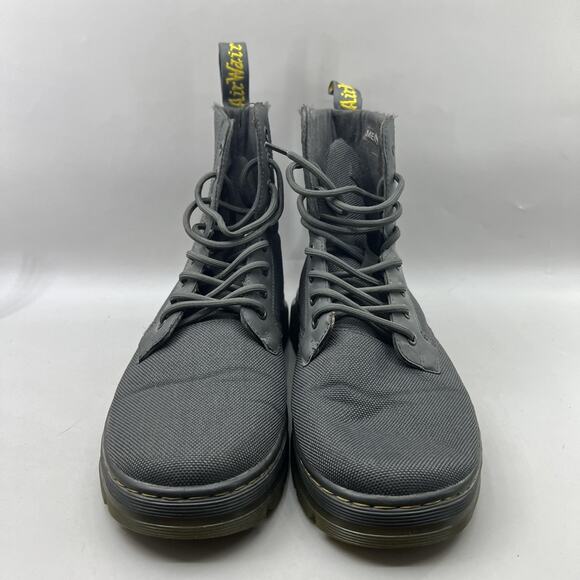 Dr Martens Combs Combat Boots Men Size 9 Gray Nylon Canvas Lace Up Ankle Shoes main image 5